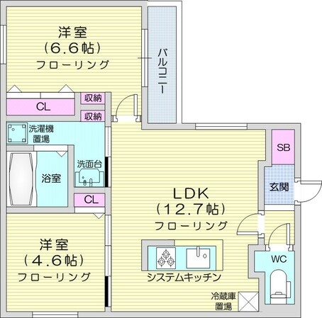 環状通東駅 徒歩5分 4階の物件間取画像